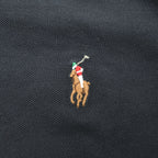 Ralph Lauren ニットオックスフォード 長袖シャツ  L ブラック ポニー刺繍 KNIT OXFORD ボタンダウン