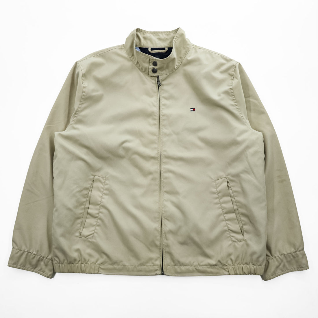 TOMMY HILFIGER スウィングトップ ハリントンジャケット L ベージュ 裏地ストライプ