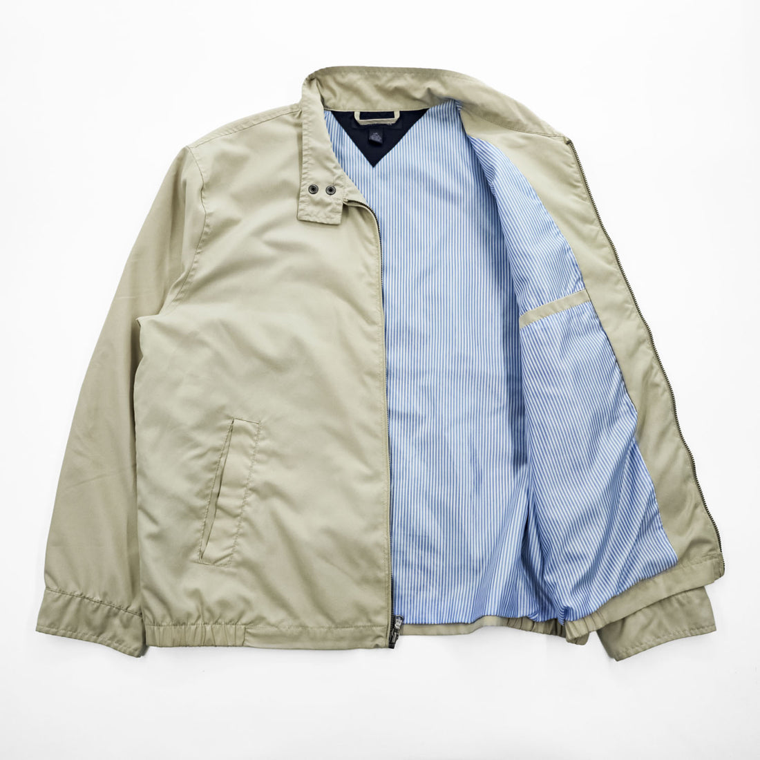 TOMMY HILFIGER スウィングトップ ハリントンジャケット L ベージュ 裏地ストライプ