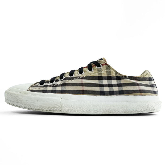 BURBERRY キャンバス ローカットスニーカー 26.5cm ベージュ ノバチェック CNDONGUADON