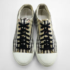 BURBERRY Check Canvas Low-Top Sneakers Beige Size 42 Made in China