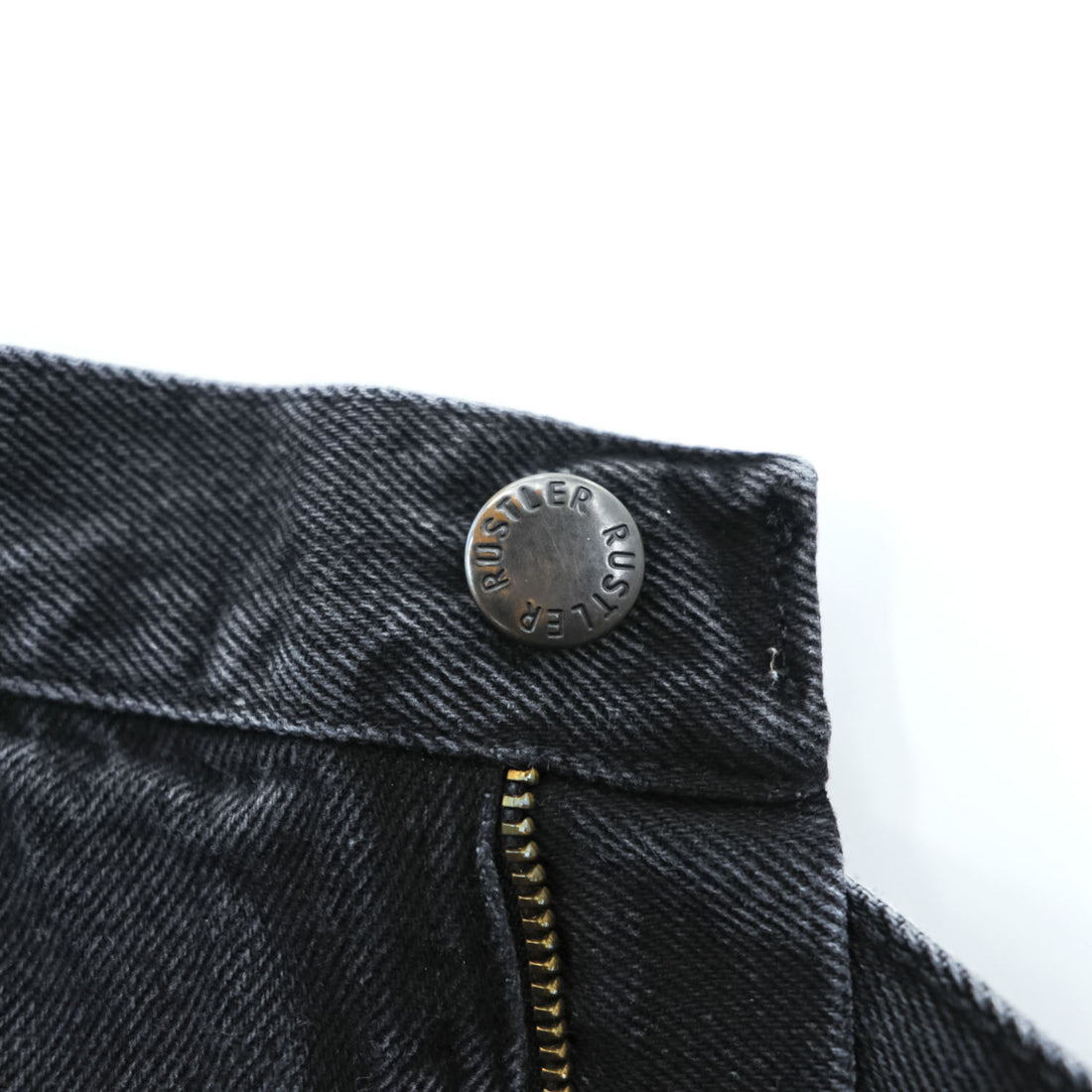 RUSTLER (Wrangler) ブラックデニムパンツ ジーンズ M コットン 87619CB