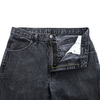 RUSTLER (Wrangler) ブラックデニムパンツ ジーンズ M コットン 87619CB