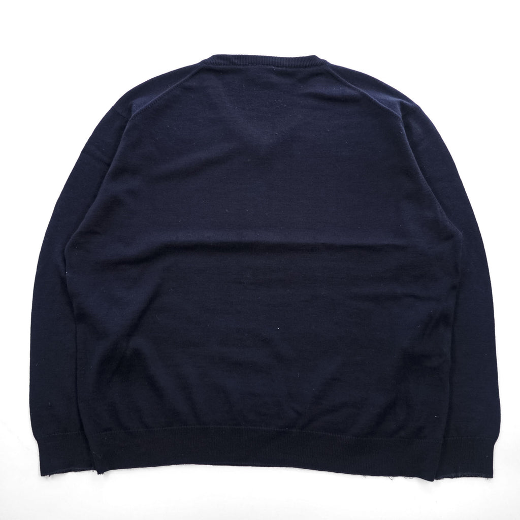 LACOSTE 90年代 ヴィンテージ Vネックニット セーター XL ネイビー ワニロゴ
