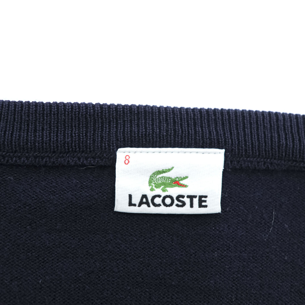 LACOSTE 90年代 ヴィンテージ Vネックニット セーター XL ネイビー ワニロゴ