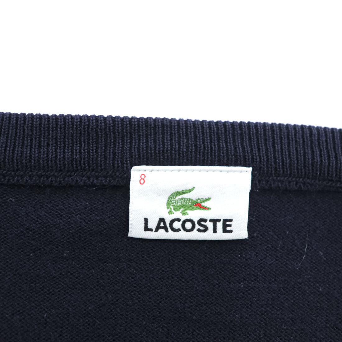 LACOSTE 90年代 ヴィンテージ Vネックニット セーター XL ネイビー ワニロゴ
