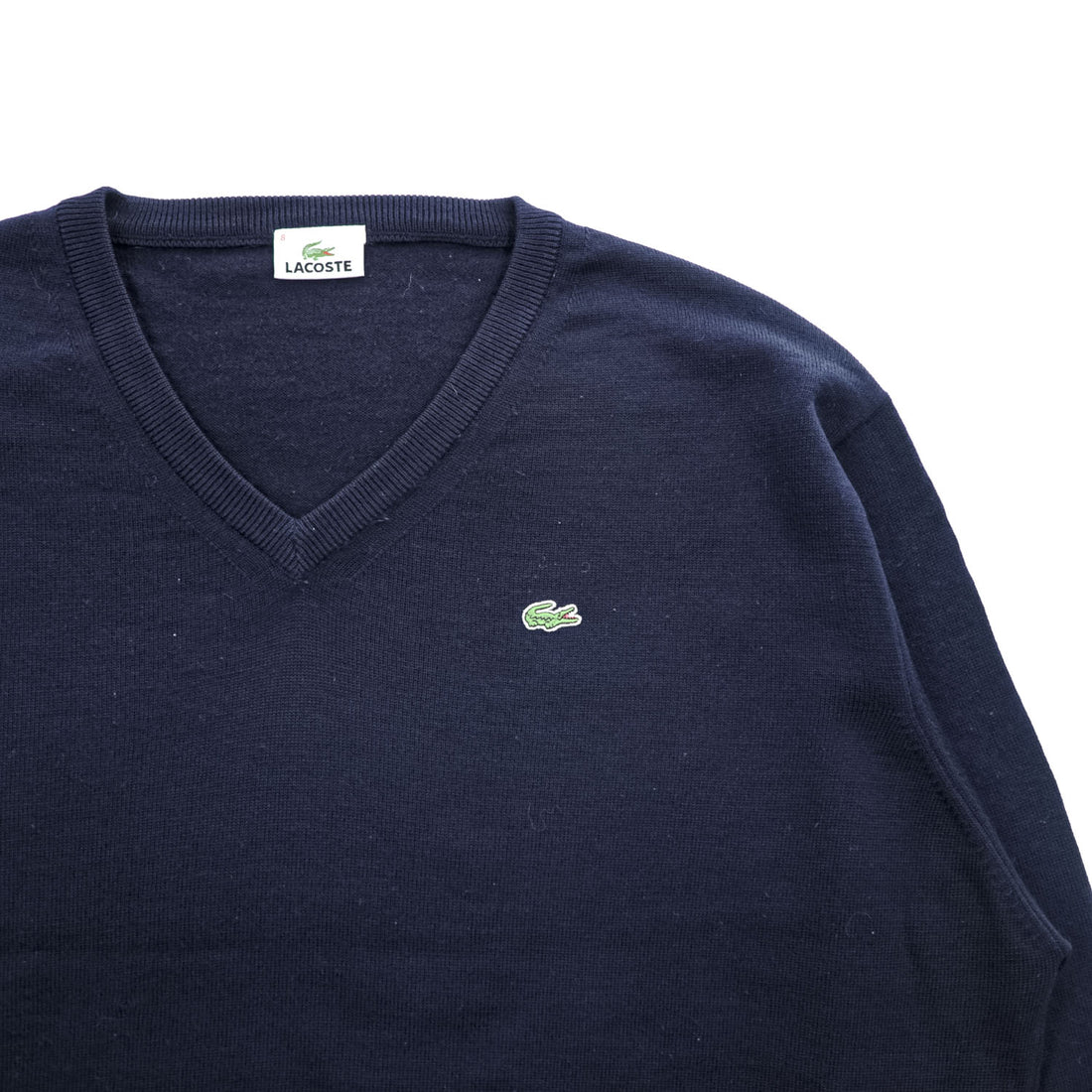LACOSTE 90年代 ヴィンテージ Vネックニット セーター XL ネイビー ワニロゴ