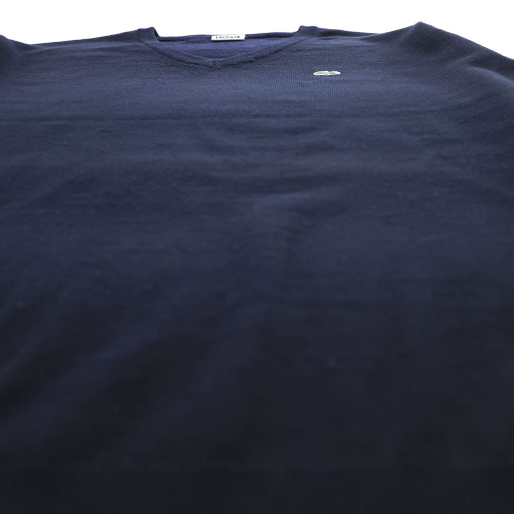 LACOSTE 90年代 ヴィンテージ Vネックニット セーター XL ネイビー ワニロゴ