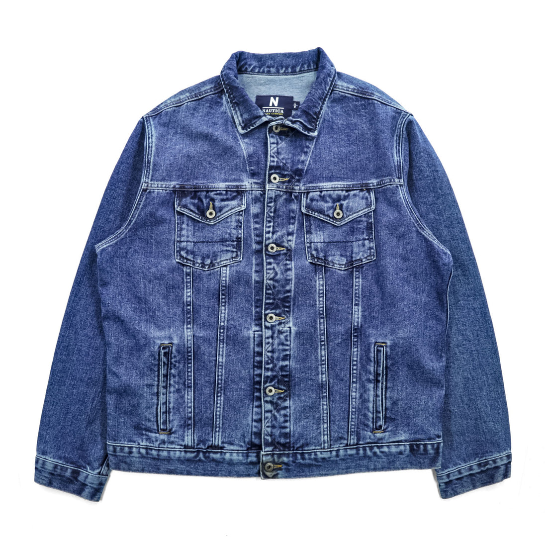 NAUTICA JEANS COMPANY 00年代 デニムジャケット Gジャン L インディゴ ブルー RJ4602-431