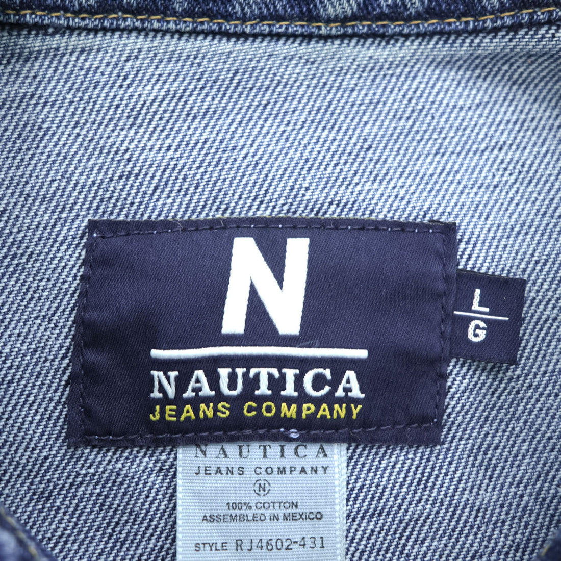NAUTICA JEANS COMPANY 00年代 デニムジャケット Gジャン L インディゴ ブルー RJ4602-431
