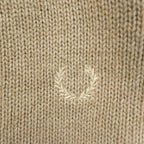 FRED PERRY エルボーパッチ ショールカラー ニット カーディガン L ベージュ ブラウン