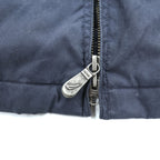 NAUTICA レザー襟 スウィングトップ ハリントンジャケット L ネイビー 中綿 チェック裏地