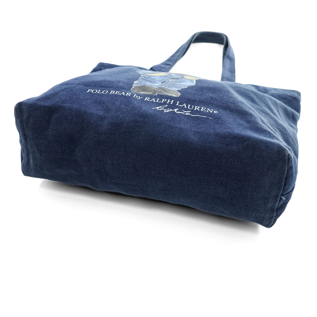 Polo Ralph Lauren ポロベア キャンバス トートバッグ ネイビー スナップボタン 内ポケット