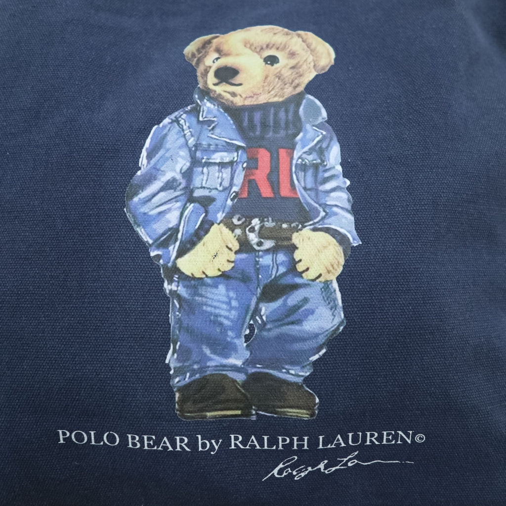 Polo Ralph Lauren ポロベア キャンバス トートバッグ ネイビー スナップボタン 内ポケット