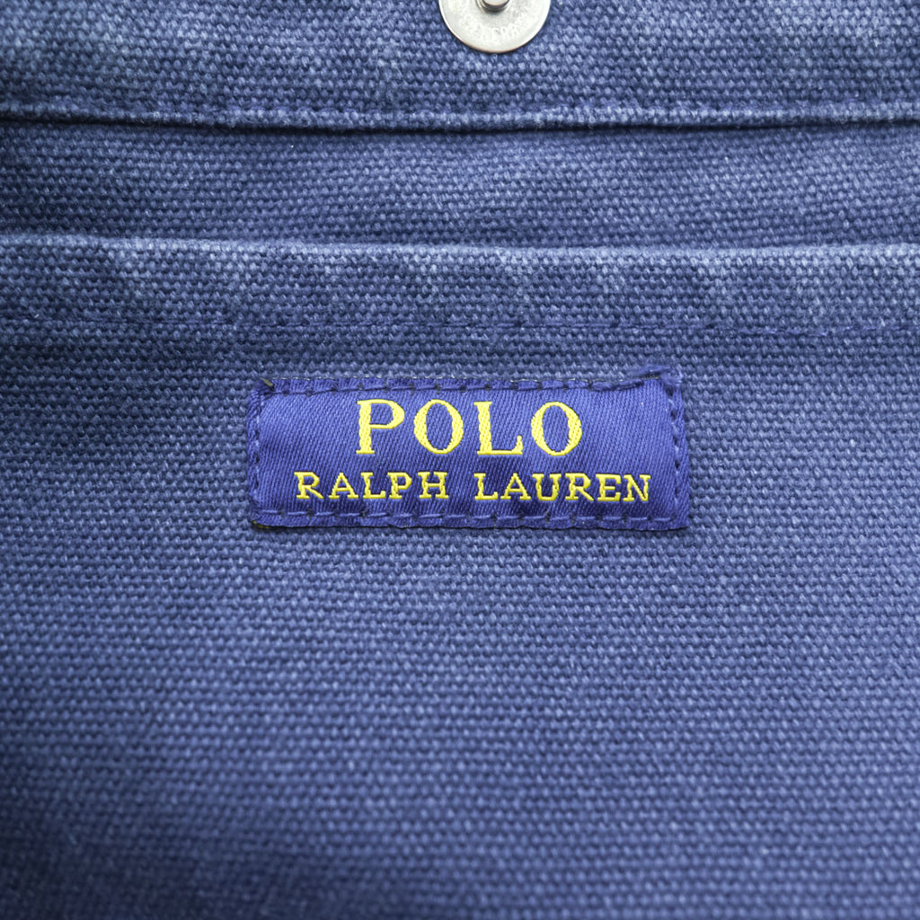 Polo Ralph Lauren ポロベア キャンバス トートバッグ ネイビー スナップボタン 内ポケット