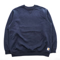 carhartt クルーネック 前V スウェット トレーナー L ネイビー 裏起毛 LOOSE FIT TS0124-M