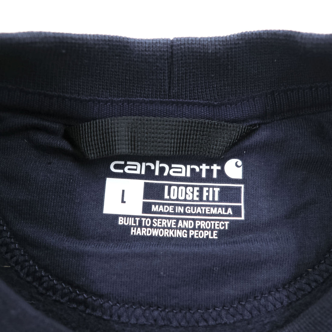carhartt クルーネック 前V スウェット トレーナー L ネイビー 裏起毛 LOOSE FIT TS0124-M