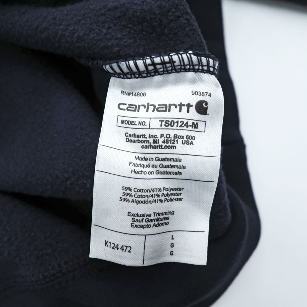 carhartt クルーネック 前V スウェット トレーナー L ネイビー 裏起毛 LOOSE FIT TS0124-M