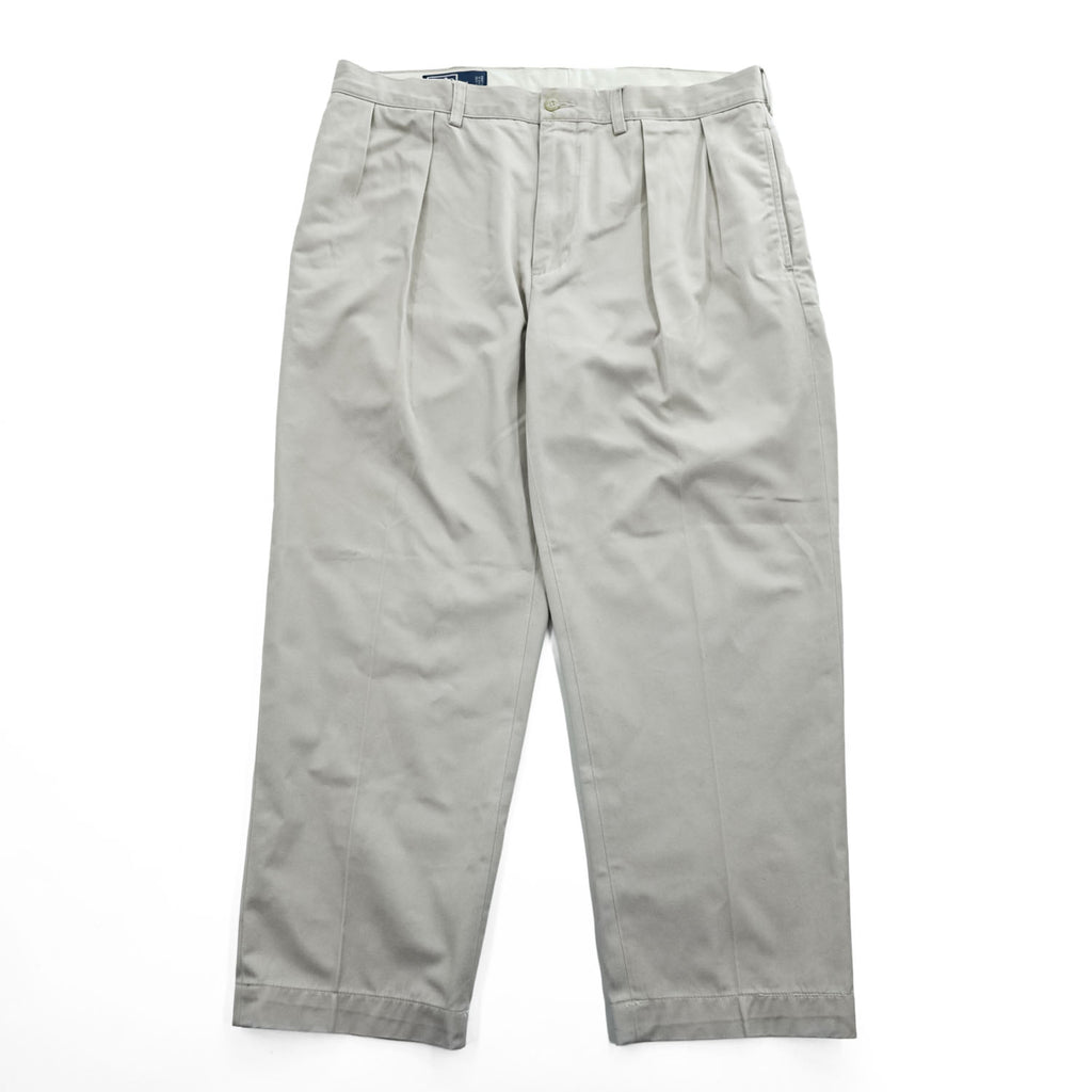 Polo Ralph Lauren 90年代 ヴィンテージ ETHAN PANT 2タック ワイド チノパンツ L ベージュ プリーツ ポロチノ