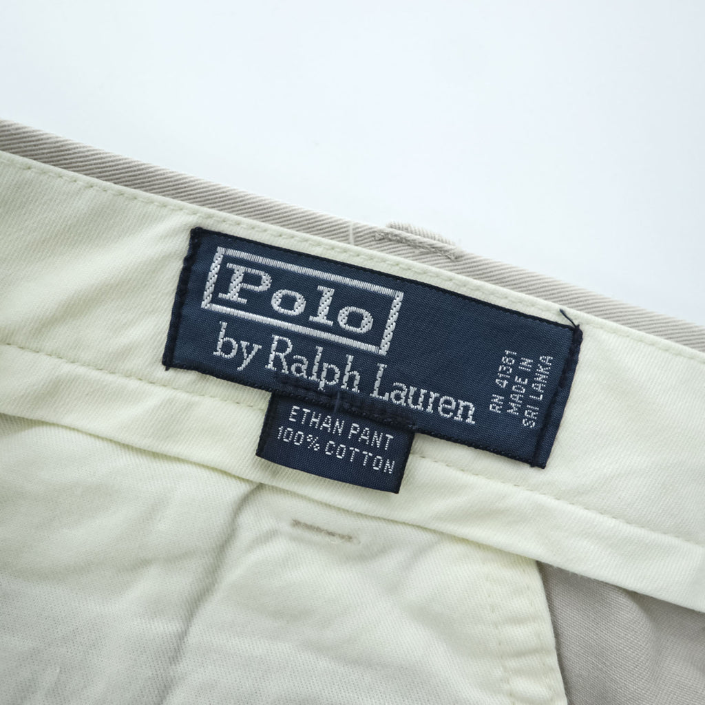 Polo Ralph Lauren 90年代 ヴィンテージ ETHAN PANT 2タック ワイド チノパンツ L ベージュ プリーツ ポロチノ