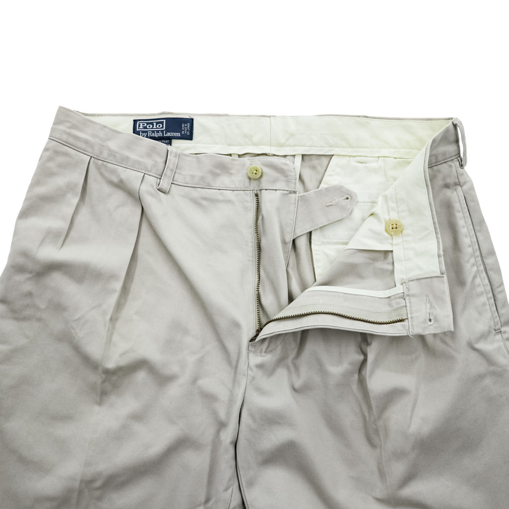 Polo Ralph Lauren 90年代 ヴィンテージ ETHAN PANT 2タック ワイド チノパンツ L ベージュ プリーツ ポロチノ