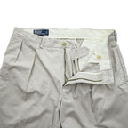 Polo Ralph Lauren 90年代 ヴィンテージ ETHAN PANT 2タック ワイド チノパンツ L ベージュ プリーツ ポロチノ