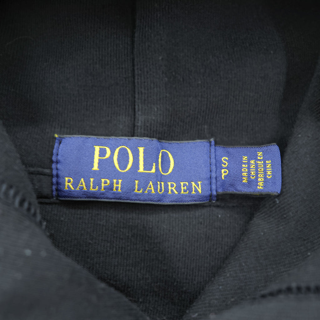 Polo Ralph Lauren プルオーバー パーカー S ブラック スモールポニー ロゴ 刺繍 カンガルーポケット