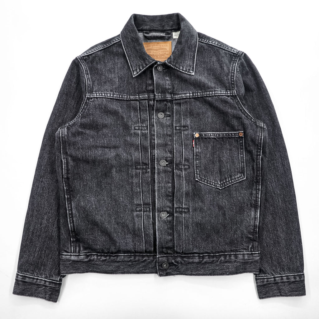 Levi's 大戦モデル 1st タイプ ビッグE デニム トラッカージャケット Gジャン S ブラック TYPE 1 短丈 ビッグサイズ シンチバック ダブルプリーツ PREMIUM A3174-0000