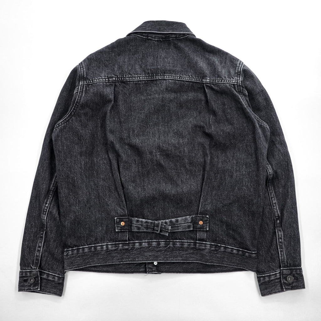Levi's 大戦モデル 1st タイプ ビッグE デニム トラッカージャケット Gジャン S ブラック TYPE 1 短丈 ビッグサイズ シンチバック ダブルプリーツ PREMIUM A3174-0000