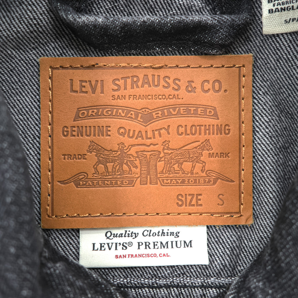 Levi's 大戦モデル 1st タイプ ビッグE デニム トラッカージャケット Gジャン S ブラック TYPE 1 短丈 ビッグサイズ シンチバック ダブルプリーツ PREMIUM A3174-0000