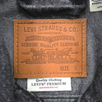 Levi's 大戦モデル 1st タイプ ビッグE デニム トラッカージャケット Gジャン S ブラック TYPE 1 短丈 ビッグサイズ シンチバック ダブルプリーツ PREMIUM A3174-0000