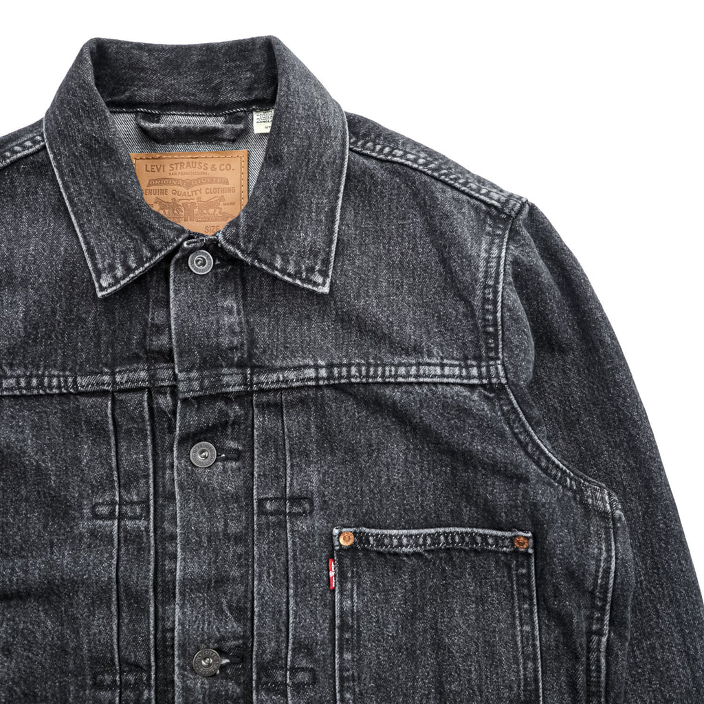 Levi's 大戦モデル 1st タイプ ビッグE デニム トラッカージャケット Gジャン S ブラック TYPE 1 短丈 ビッグサイズ シンチバック ダブルプリーツ PREMIUM A3174-0000