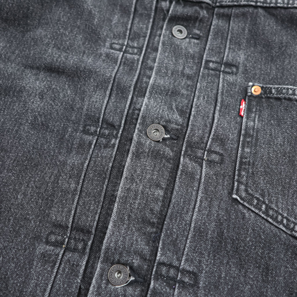 Levi's 大戦モデル 1st タイプ ビッグE デニム トラッカージャケット Gジャン S ブラック TYPE 1 短丈 ビッグサイズ シンチバック ダブルプリーツ PREMIUM A3174-0000