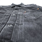 Levi's 大戦モデル 1st タイプ ビッグE デニム トラッカージャケット Gジャン S ブラック TYPE 1 短丈 ビッグサイズ シンチバック ダブルプリーツ PREMIUM A3174-0000