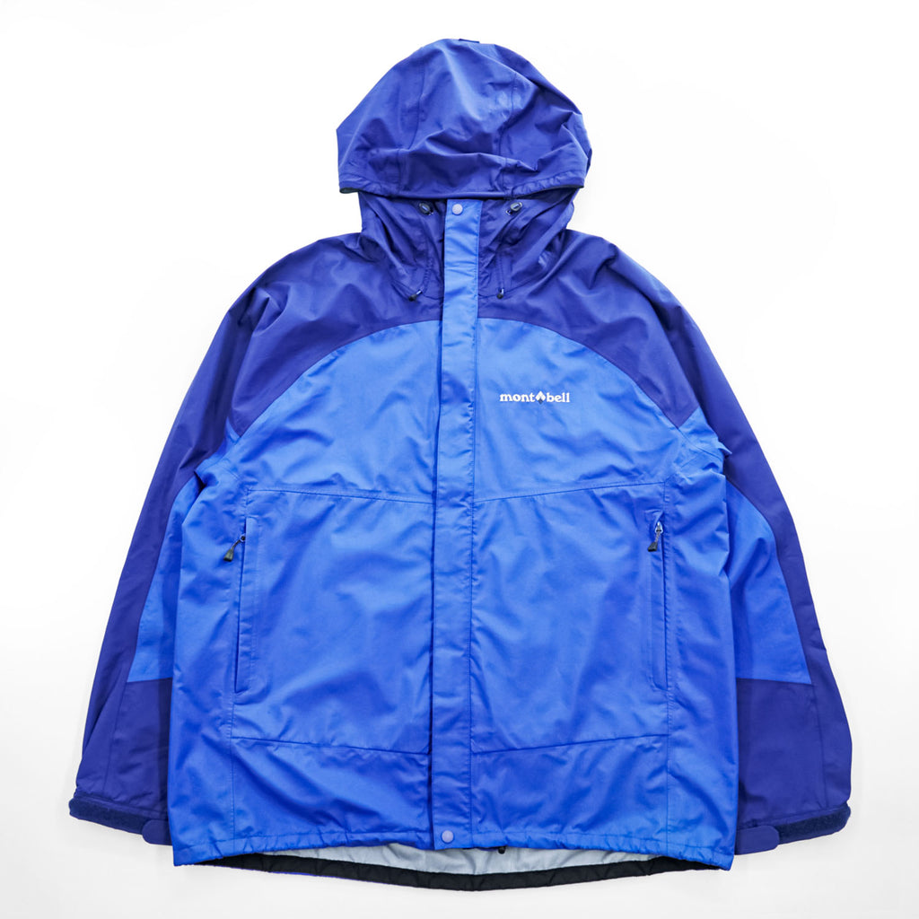 mont-bell サンダーパス ジャケット シェル レインジャケット マウンテンパーカー L ブルー ネイビー 防水 ドローコード 1128344