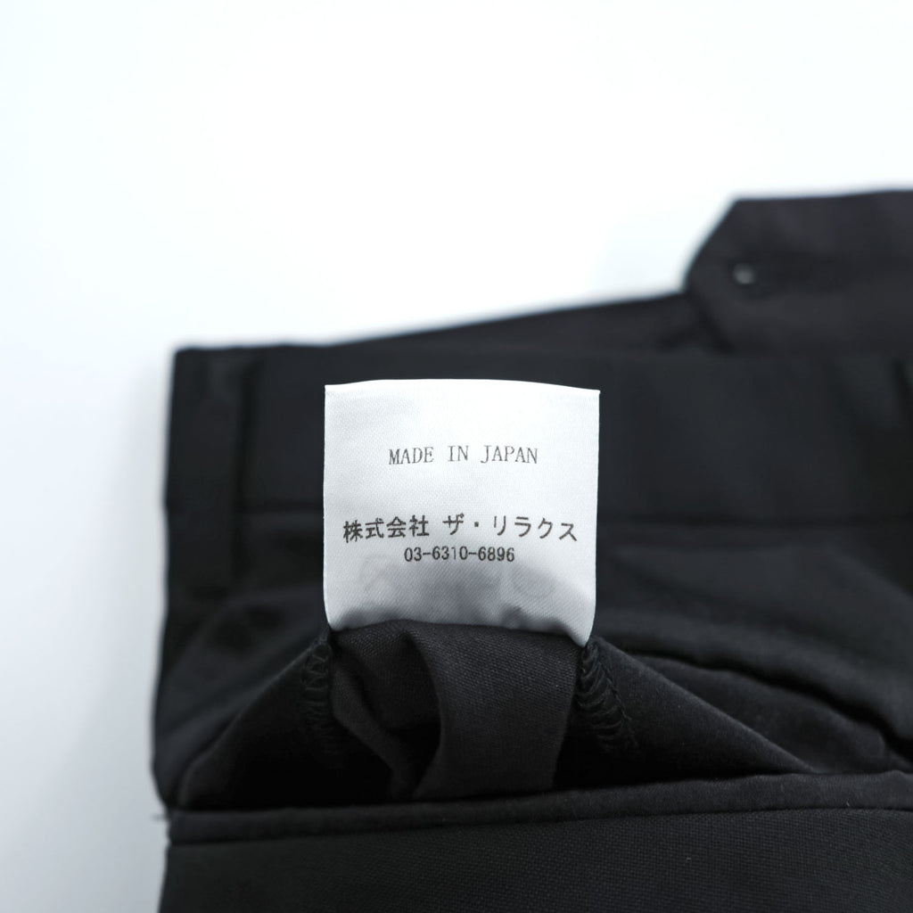 THE RERACS 日本製 タキシードパンツ ワイドスラックス S ブラック サイドライン STUDIOUS取扱い