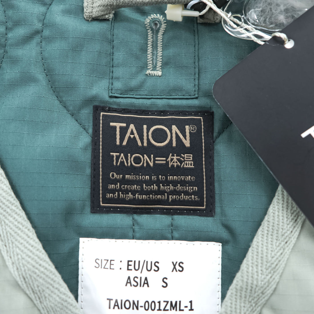 TAION V NECK ZIP VEST Down Vest Dark Sage Green Size S 2024FW