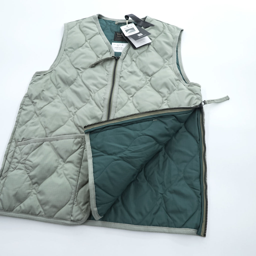 TAION V NECK ZIP VEST Down Vest Dark Sage Green Size S 2024FW