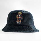 Polo Ralph Lauren Polo Bear Embroidered Cotton Twill Bucket Hat Black S/M 58cm