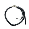 Braided Leather Wallet Chain ブラック ウォレットチェーン 編み込み フリンジ レザー ダブルクリップ