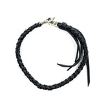 Braided Leather Wallet Chain ブラック ウォレットチェーン 編み込み フリンジ レザー ダブルクリップ