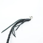 Braided Leather Wallet Chain ブラック ウォレットチェーン 編み込み フリンジ レザー ダブルクリップ