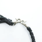 Braided Leather Wallet Chain ブラック ウォレットチェーン 編み込み フリンジ レザー ダブルクリップ