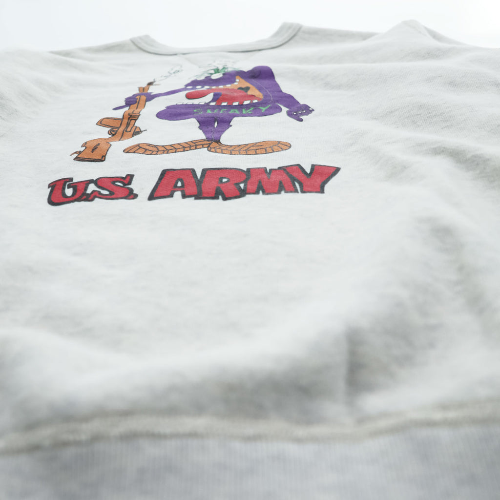BUZZ RICKSON'S 日本製 U.S.ARMY 前V スウェット トレーナー M グレー SNEAKY プリント