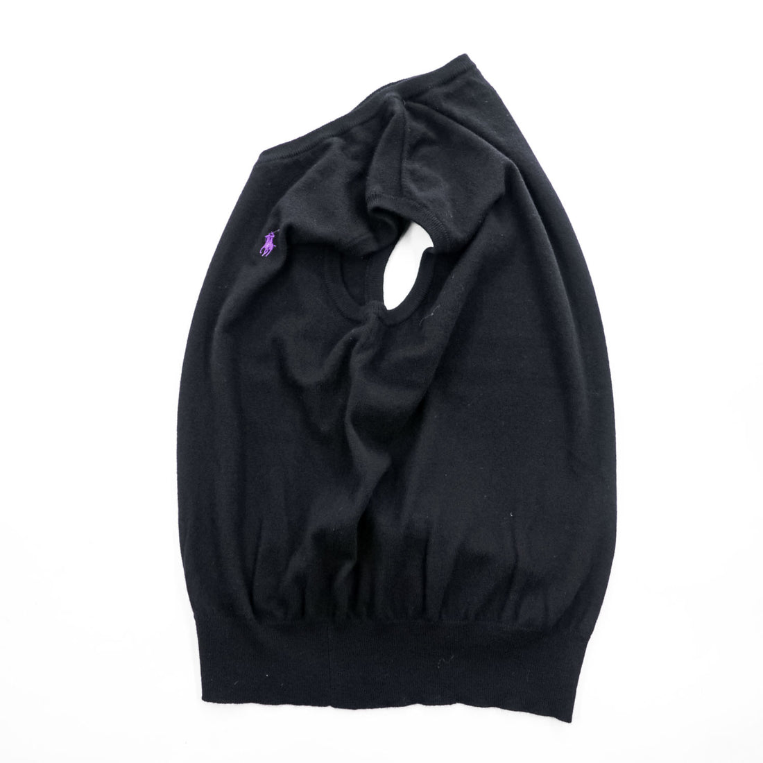 Polo Ralph Lauren 90年代 ヴィンテージ Vネック ニットベスト M ブラック ポニー刺繍 MERINO WOOL