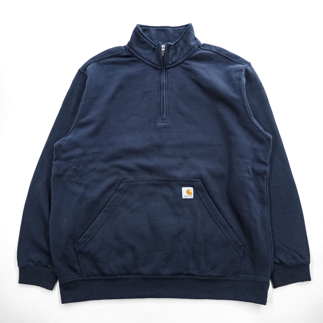 carhartt ハーフジップ スウェット トレーナー XL ネイビー 裏起毛 ビッグサイズ LOOSE FIT TS5294-M