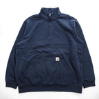 carhartt ハーフジップ スウェット トレーナー XL ネイビー 裏起毛 ビッグサイズ LOOSE FIT TS5294-M