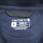 carhartt ハーフジップ スウェット トレーナー XL ネイビー 裏起毛 ビッグサイズ LOOSE FIT TS5294-M