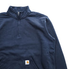 carhartt ハーフジップ スウェット トレーナー XL ネイビー 裏起毛 ビッグサイズ LOOSE FIT TS5294-M