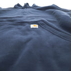 carhartt ハーフジップ スウェット トレーナー XL ネイビー 裏起毛 ビッグサイズ LOOSE FIT TS5294-M